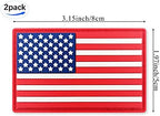 QQSD US American Flag Patch USA Tactical Military Patch - PVC Hook and Loop Fastener Patch, 2 Pack