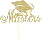 Masters Cake Topper, 2026 graduation cake topper, Congrats Grad Cake Decorations ，Masters Graduation Party Decorations Supplies. (gold)