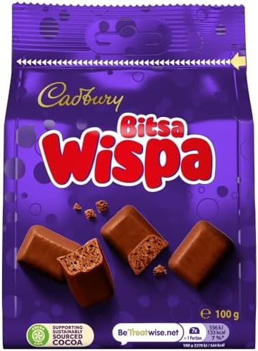Cadbury Milk Chocolate Wispa Bitsa, Sharing Bag, Bite Size Treats, 100 g (Pack of 1)