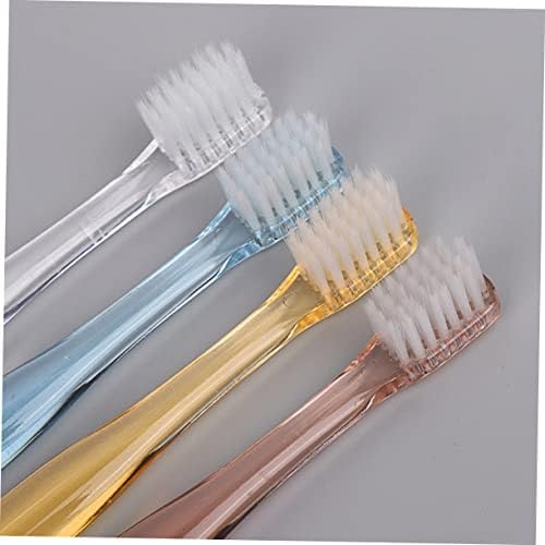 minkissy 8pcs Ergonomic Soft Bristle Toothbrushes in Crystal Transparent Design for Travel and Home Use - Handle for Comfortable Grip