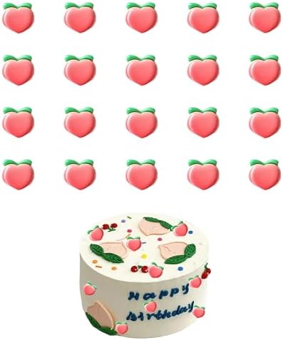 25 PCS Peach Cupcake Toppers Mini Pink Peach Cupcake Picks Sweet Fruit Baby Shower Birthday Wedding Party Baby Shower Summer Garden Party Decoration Supplies (white)