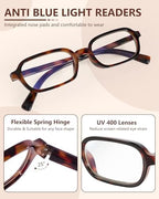 6 Pack Blue Light Blocking Reading Glasses for Women & Men, 97.69% Blue Light Filter Anti Eye Strain HD Clear Lens
