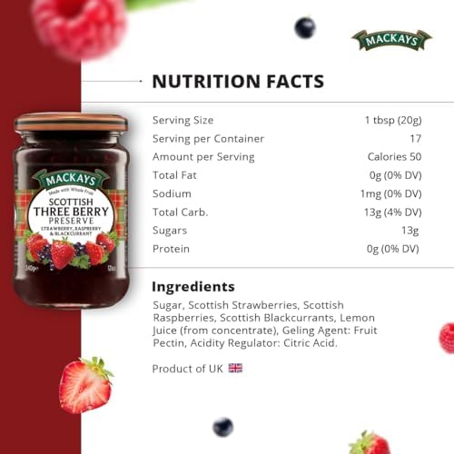 Mackays Scottish Three Berry,340g Each (Pack of 2)