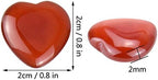 Marrywindix 15 Packs 0.8 Inch Healing Crystal Natural Red Agate Heart Love Carved Palm Worry Stone Chakra Reiki Balancing