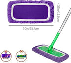 8 Pack Purple Microfiber Mop Pads - Reusable Washable Refills for Wet & Dry Floor Cleaning - Fits Most Standard Mops - Household Cleaning Pads