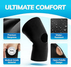 BraceAbility Open Patella/Open Back Neoprene Knee Sleeve | Water-Resistant Athletic Compression Knee Brace for Swimming, Wakeboarding, Scuba Diving, Surfing, Waterskiing and Other Sports (Small)
