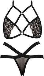 Women Bandage Lingerie Set Strappy Bra And Panty Set Two Piece Racerback Babydoll Harness Cage Cup Hollow Out Underwear