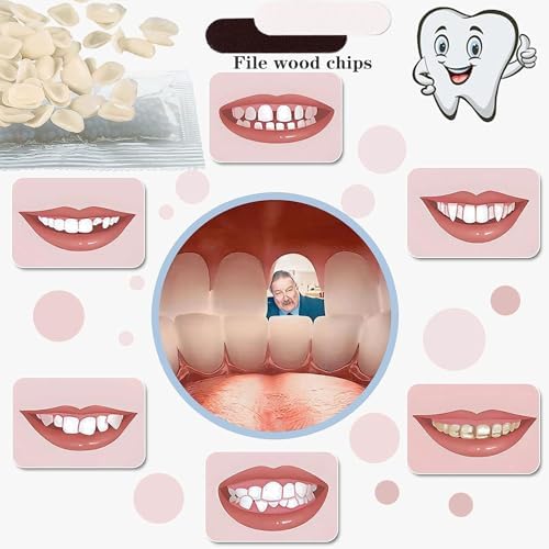VEZE Tooth Repair Kit-Thermal Fitting Beads Granules and Fake Teeth for Temporary Fixing Missing and Broken Tooth, Moldable Fake Teeth and Thermal Beads Replacement Kit.【Teeth - Piece Yellow】