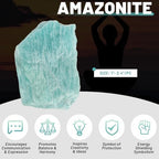 1.1lb Bulk Raw Amazonite Stone Rough Crystal-Natural Raw Stones Crystal for Tumbling, Cabbing, Fountain Rocks, Decoration,Polishing, Wire Wrapping, Wicca & Reiki Crystal Healing
