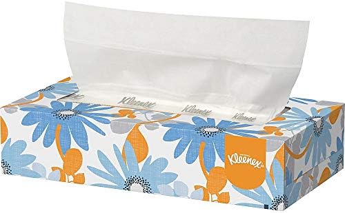 Kleenex 21606BX White Facial Tissue, 2-Ply, White, Pop-Up Box (Box of 125 Tissues)