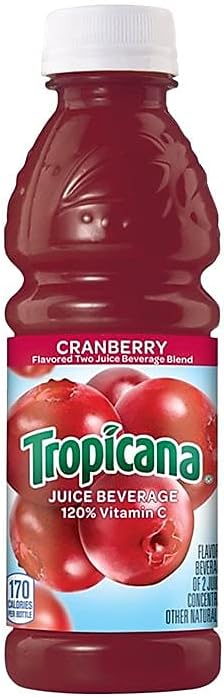 TropicanaÃ‚ Cranberry, 10-oz. Plastic Bottles, 24 per Carton