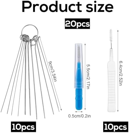 Gosknor 40pcs Shower Head Cleaning Tool Kit, 2 Designs Showerhead Cleaner Brushes and Multi-Size Unclogging Picks Nozzle Unclogger Accessories for Bathroom Tiny Mini Small Hole Sink Gaps