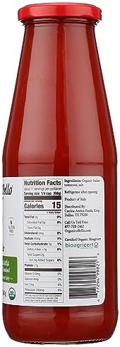 ORGANICO BELLO Organic Strained Passata Tomatoes, 24 OZ