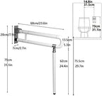 Nisorpa 29.7 INCH Foldable Toilet Grab Bar Flip Up Arm Grab Bars Handrails Grab Bars for Bathroom Toilet Anti Slip Safety Rails for Elderly Pregnant Women Disabled Handicap