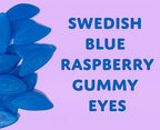 Vegan Swedish Candy Blue Raspberry Eyes Gummies, 8 oz Sour Blue Raspberry Candy, Gummy Eyeballs