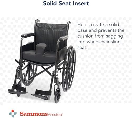 Sammons Preston Pommel Wedge Cushion, Wheelchair Accessory, Seat Pad, Foam Support Pad, Lower Back, Tailbone, and Sciatica Pain Relief, Slide Control to Prevent Slipping Out of Seat