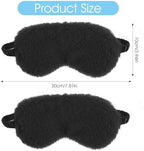 2 Pcs Black Plush Eye Mask Soft Sleeping Blindfold Eye Cover Comfortable Furry Faux Fur Sleeping Mask Satin Nap Night Eyeshade Cover for Women Men Gift