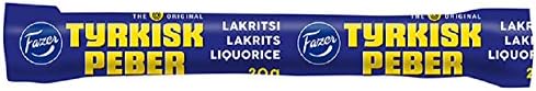 Fazer Lakritsi Tyrkisk Peber filled Black Licorice - Candy - Sweets - Box - 30 Sticks x 20g