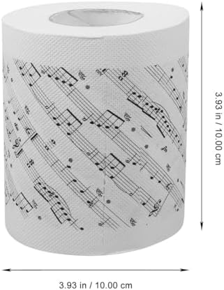 Music Notes Toilet Paper Roll Soft 1-Pack Printed Tissue 3.93X3.93X0.03In Creative Musical Note Bathroom Decor Gift for Music Lovers