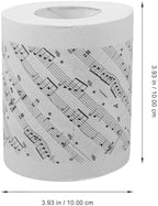 Music Notes Toilet Paper Roll Soft 1-Pack Printed Tissue 3.93X3.93X0.03In Creative Musical Note Bathroom Decor Gift for Music Lovers