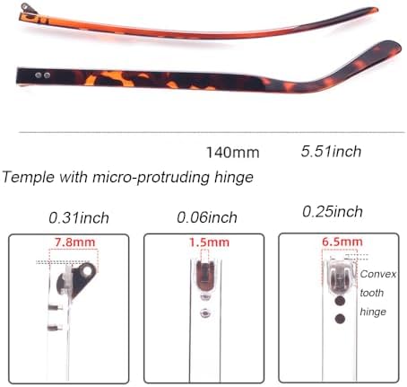 QYAJS Eyeglass Replacement Temple Legs Plastic Glasses Replacement Arm for Glasses Sunglasses Leopard Print Color (Double-tooth Hinge)