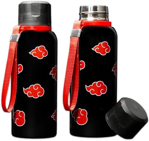 Naruto Shippuden Water Bottle Set - Bundle with 12 Oz Water Bottle with Strap Plus More | Naruto Merchandise
