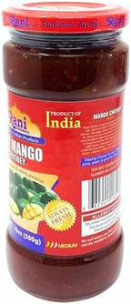 Rani Hot Mango Chutney (Spicy Indian Preserve) 18oz (1.1lbs) 500g Glass Jar, Ready to eat, Vegan ~ Gluten Free, All Natural, NON-GMO
