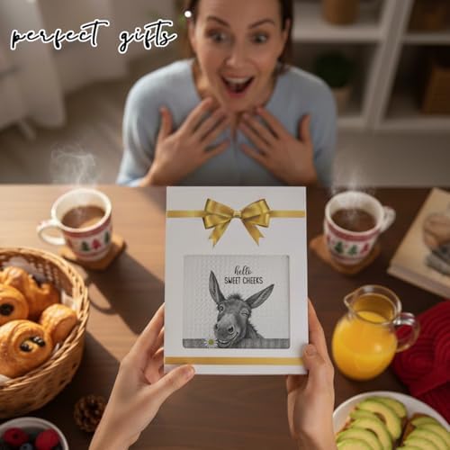Funny Cute Donkey Hand Towels for Bathroom,1 PCS Hello Sweet Cheeks Kitchen Towels,Donkey Decorative Towels for Rustic Farmhouse Guest Towels,Gifts for Women,Pet Owners Housewarming - B04
