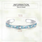 ONEFINITY Bracelets for Women 18k White Gold Plated Turquoise Bangle Cuff Bracelets Turquoise Jewelry Gift for Women