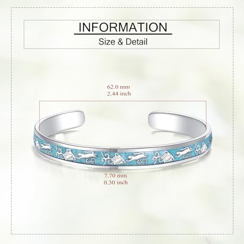 ONEFINITY Bracelets for Women 18k White Gold Plated Turquoise Bangle Cuff Bracelets Turquoise Jewelry Gift for Women