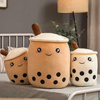 Cute Stuffed Boba Plush Bubble Tea Plushie Pillow Milk Tea Cup Pillow Food Plushie, Soft Kawaii Hugging Plush Toys Gifts for Kids(Brown, 13.7 inch)
