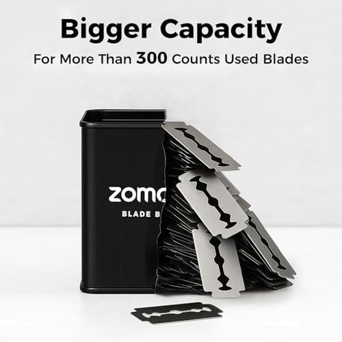 ZOMCHI Razor Blade Bank for Safety Razor Blade Storagement, Used Double Edge Safety Razor Blade Disposal Case (Black)