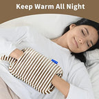 Hot Water Bottle, 2L Hot Water Bag with Cover, Warm Water Bag with Hand Pocket, Brown