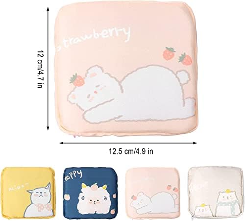 HomeSoGood 4Pcs Women Mini Sanitary Napkin Storage Bag Towel Cosmetic Bags Sanitary Pad Pouch Organizer Coin Card Lipstick Wallet Bags(4.9inch)