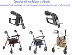 1Set Rollator Replacement Brakes,Walker Replacement Hand Brake,41 Inch Cable,Adjustable Wheel Lock,w/Hardware, Cable,Clip,Compatible with All Brands 3/4 Wheel Aluminum Steel Rollator,Universal Parts