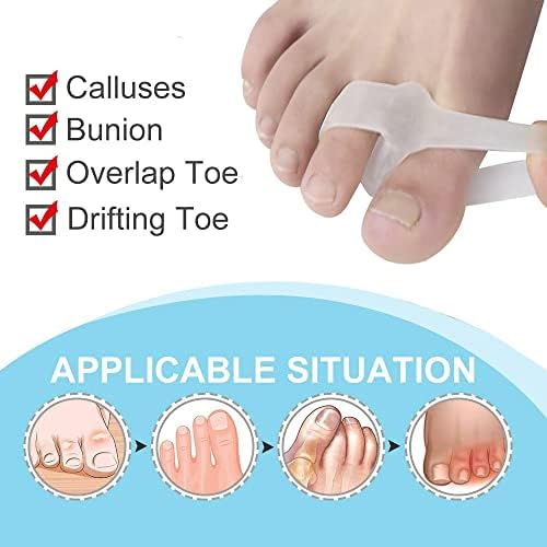 Bunion Toe Corrector, 3 Pairs Gel Big Toe Straightener, Toe Separators with 2 Loops, Big Toe Spacer for Bunion and Overlap Toe (S)