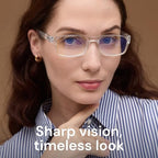 Gaoye +1.5 2-Pack of Reading Glasses for Women - Blue-Light Filter, UV Protection - Readers with Rectangle Frames