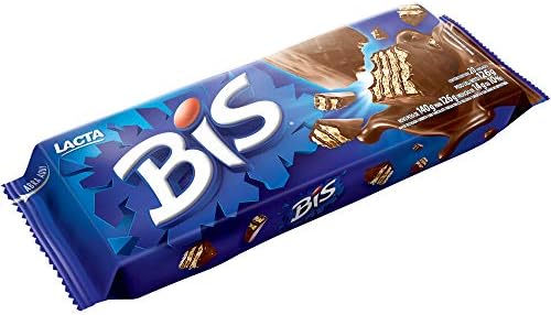 BIS Chocolate Wafer Biscuits, Wafer Rechado Coberto Com Chocolate 126g (Pack of 5)