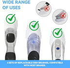 Dish Brush Refills 4 Pack, White Replacement Brush Heads Compatible with OXO Dish Brush & OXO Dish Scrubber