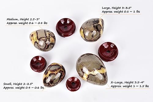 AMOYSTONE Natural Septarian Dragon Egg for Home Decor Ornamet Specimen Large Single 3-3.5", for Table Decor, Crystal Healer Grid Stone Witchcraft
