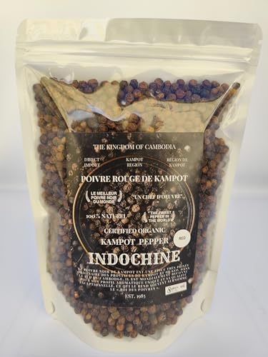 Organic Kampot Pepper - Rare Cambodian Peppercorns Red 4 Ounce