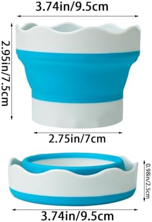 4 PCS Collapsible Paint Brush Washer Multifunctional Collapsible Bucket Foldable Water Cup Portable Silicone Washing Bucket Brush Holder Mini Foldable Washing Buckets for Watercolor Oil Painting