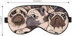 Many Pugs Portrait Sleep Eye Mask Composition Sepia Art Style Men Women Sleep Mask with Adjustable Strap Eye Cover Eye Shade for Travel, Nap,Meditation