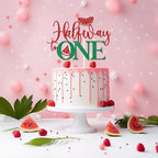 Red Glitter Half Way to One Cake Topper, Watermelon Sweet 6 Months Cake Décor, Summer Luau Hawaiian Watermelon Themed Baby's 1st Birthday Party Decorations Supplies