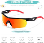 Kids Sunglasses Youth Baseball Sunglasses for Boys Girls 3-12 Polarized Softball Sports Goggles UV Protection