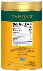VAHDAM, Golden Milk Powder/Turmeric Ginger Latte Mix (100g, 40 Cups) Caffeine-Free | Powerful Curcumin, Turmeric Powder & Ginger | Brew Hot/Iced Tea