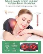 Shiatsu Neck and Back Massager with Heat for Pain Relief Deep Tissue, YoooJOY Electric 4D Kneading Massage Pillow for Shoulder, Leg, Body Muscles, Home/Office/Car Use, Best Gifts for Men/Women/Mom/Dad