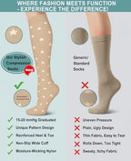ACTINPUT Compression Socks for Women&Men 15-20mmHg Medical Knee High Support for Seniors,Pregnancy,Flight,Nurse&Circulation