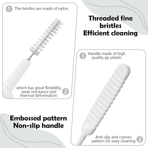 100 Pieces Mini Shower Head Cleaning Brush Multifunctional Gap Hole Anti-Clogging Nylon Pore Gap Cleaning Brush for Window Slot Phone Keyboard Car Vent Straw Bathroom Shower Cleaning Tool (White)
