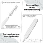 100 Pieces Mini Shower Head Cleaning Brush Multifunctional Gap Hole Anti-Clogging Nylon Pore Gap Cleaning Brush for Window Slot Phone Keyboard Car Vent Straw Bathroom Shower Cleaning Tool (White)